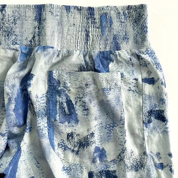 Anthropologie Pilcro Reese Smocked Pull-on Barrel Pants Printed Edition |XL| EUC - Picture 9 of 12